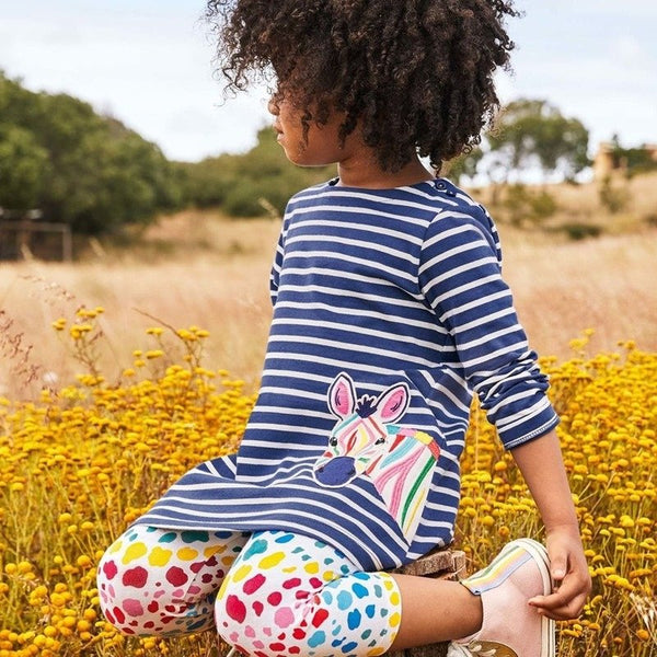 Toddler/Kid Girl's Long-Sleeve Zebra Design Dress