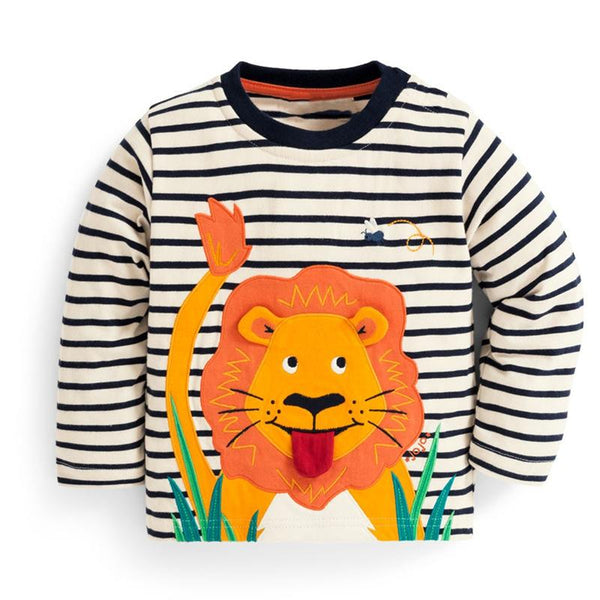 Toddler/Kid Lion Embroidery Long Sleeve Shirt
