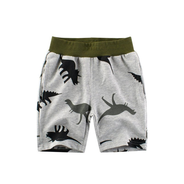 Toddler Boy's Dinosaur Print Cotton Shorts