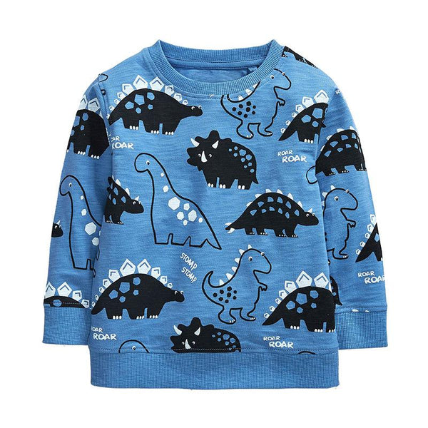 Toddler/Kid Boy's Blue Dinosaur Print Sweatshirt