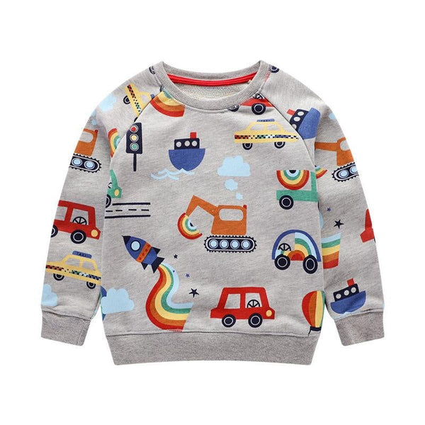 Toddler Boys Car Print Fashion Sweatshirt