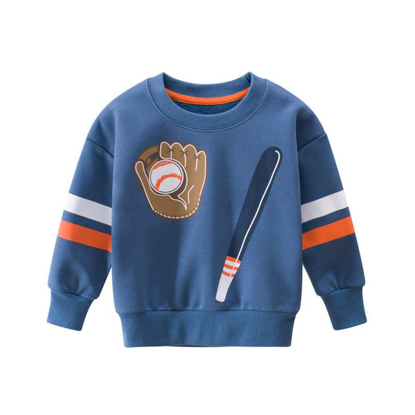 Toddler Boy's Long Sleeve Blue Sweatshirt