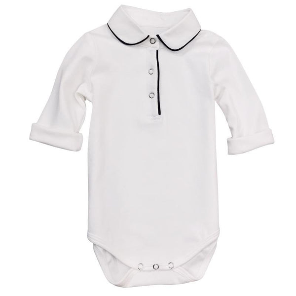 Long Sleeve Unisex Baby's White Bodysuit