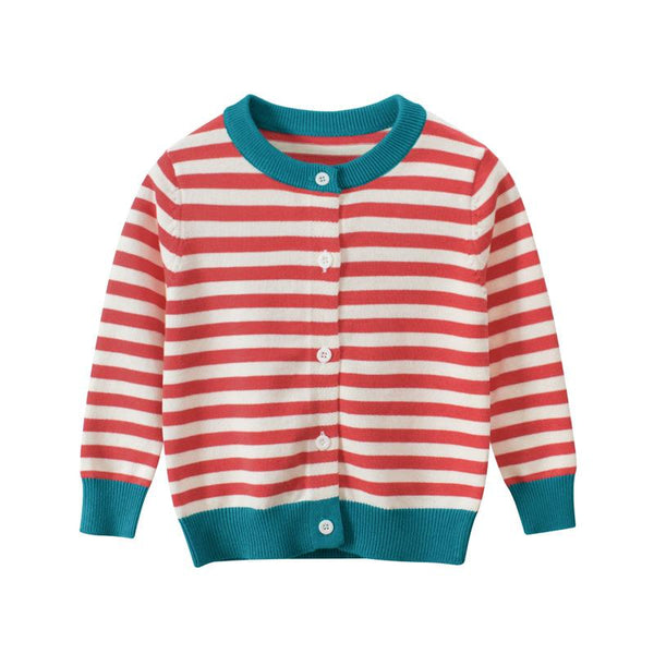 Toddler Girl Button Design Cardigan Sweater