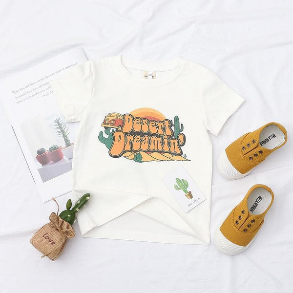 Unisex "Desert Dream" Letter Print T-shirt