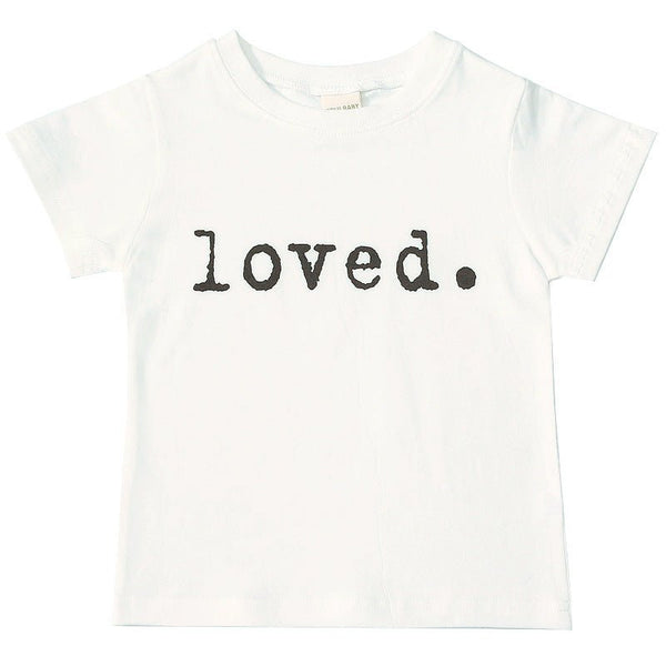 Baby/Toddler's Short Sleeve Letter Print White T-shirt