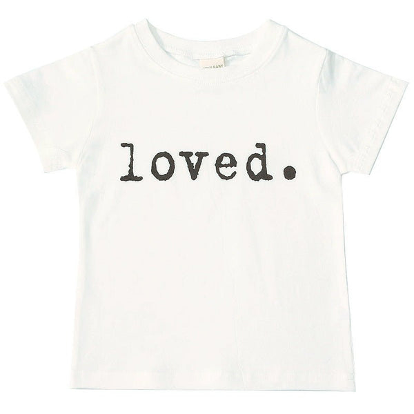 Baby/Toddler's Short Sleeve Letter Print White T-shirt