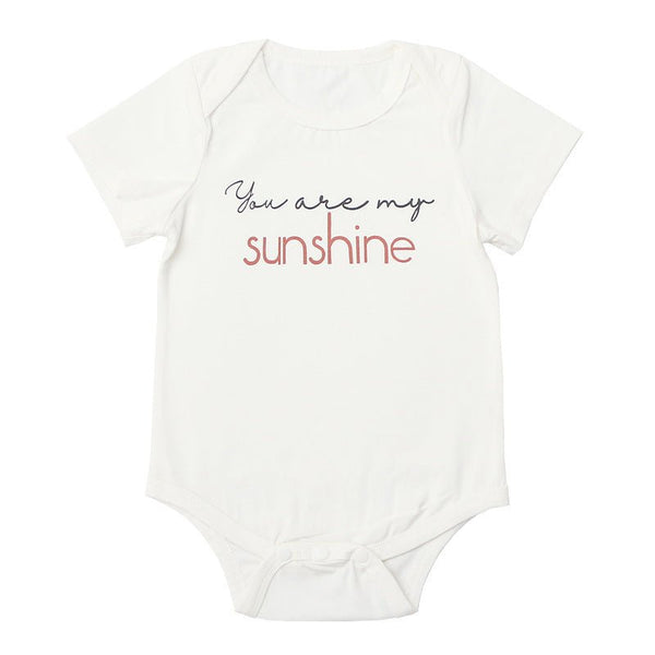 Baby Letter Print White Short-sleeve Romper