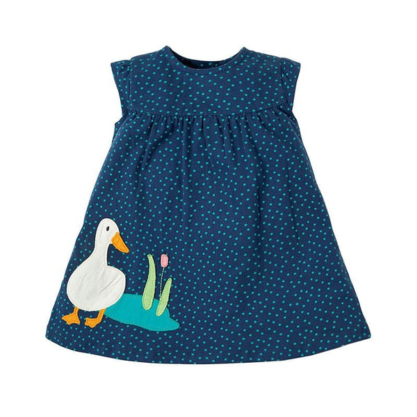 Toddler Girl's Sleeveless Cotton Polka Dot Dress