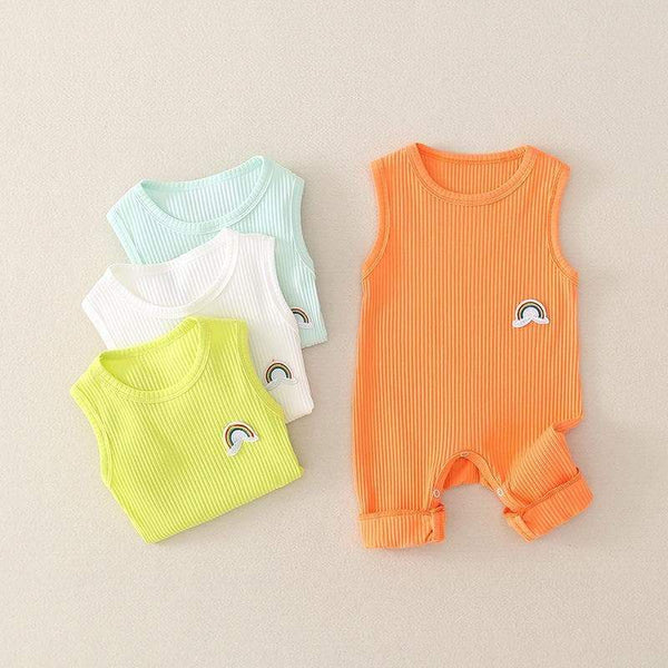 Baby Boy / Girl's Solid Knitted Sleeveless Jumpsuit