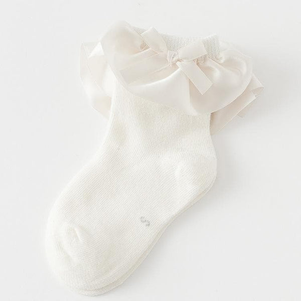 Girl Bow Design Silk Socks (5 Colors)