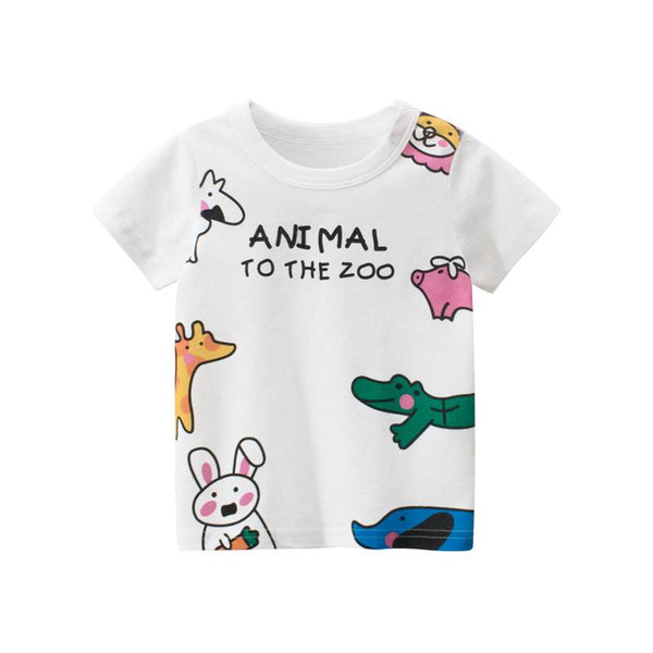 Toddler/Kid Cute Zoo Animals Print T-shirt
