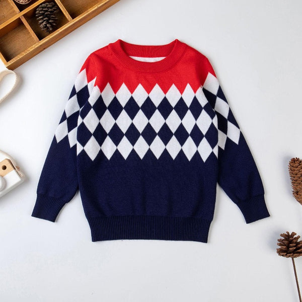 Rhombic lattice Children’s Soft Warm Sweaters