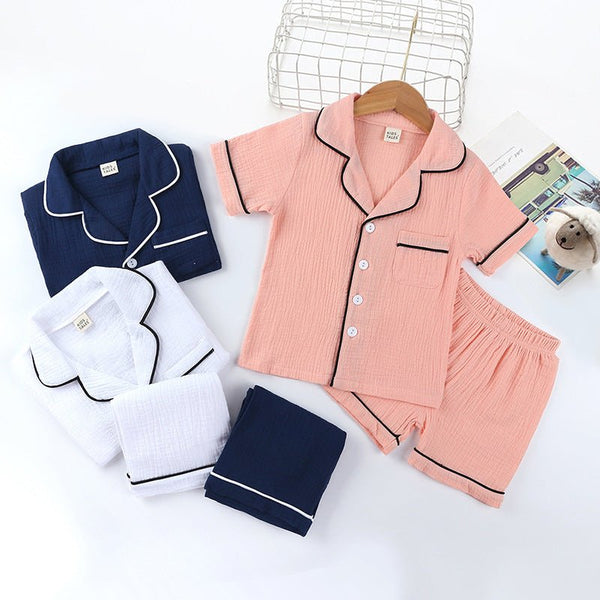 Toddler's 3 Colors Shorts Sleeve Casual Pajama Set