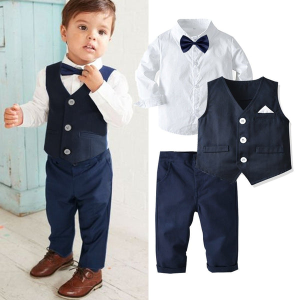 Boy's Classic 4-Piece Black/Navy Gentleman Suit