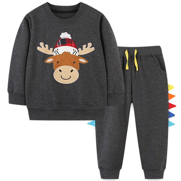 Christmas Deer Sweatshirt with Pants Set