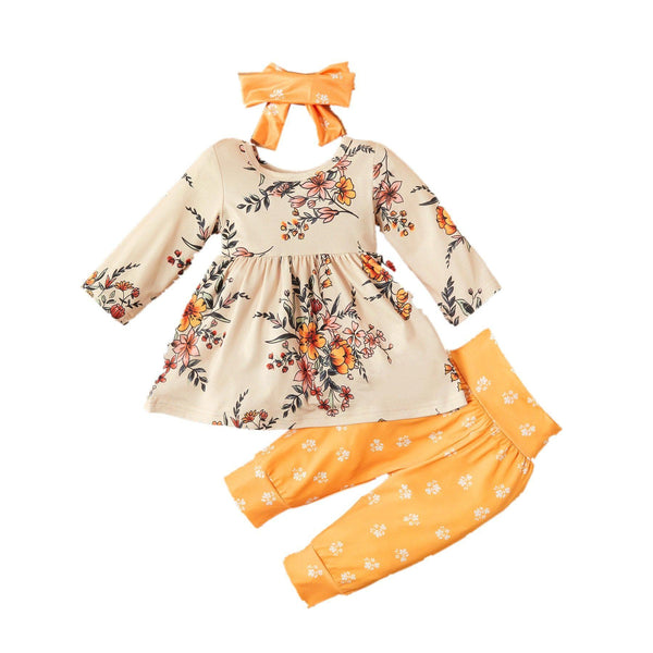 3-Piece Baby Girl Sweet Floral Set