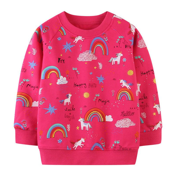 Jumping Beans Toddler Girl's Unicorn Long Sleeve Shirttail Tee Navy 12M &  18M 