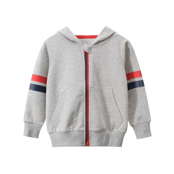 Toddler/Kid Stripes Print Casual Zip-Up Jacket with Hood (2 colors)