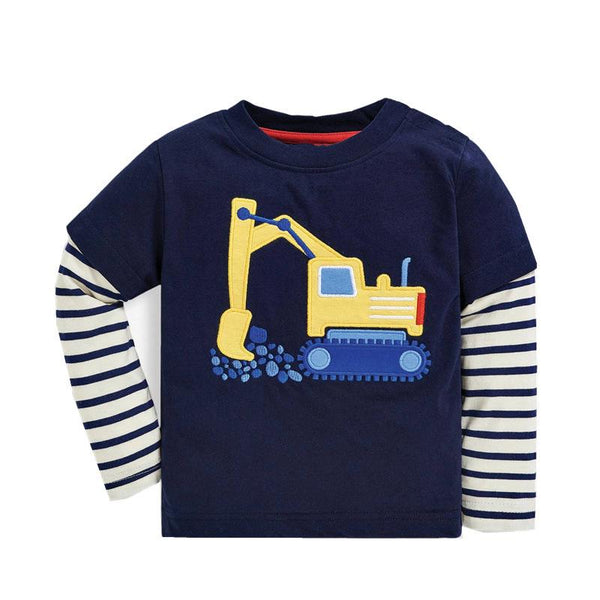 Long-Sleeve Truck Print T-shirt for Toddler Boys