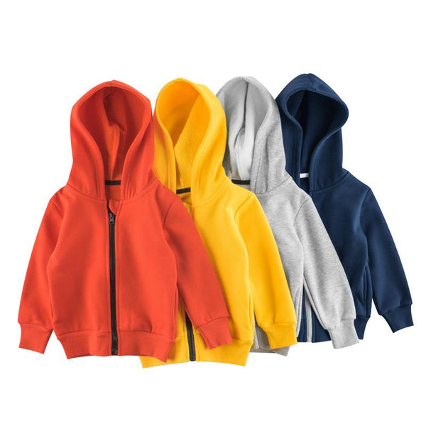 Toddler/Kid Solid Color Hooded Zip-Up Jacket (5 Colors)