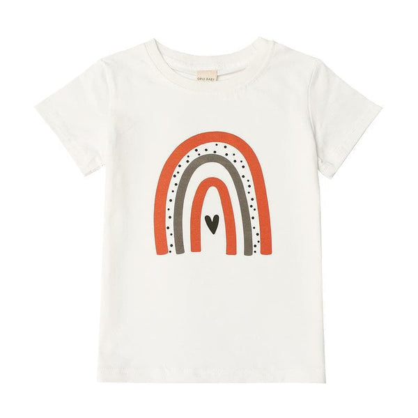 Cute Rainbow Pattern T-shirt for Boys and Girls