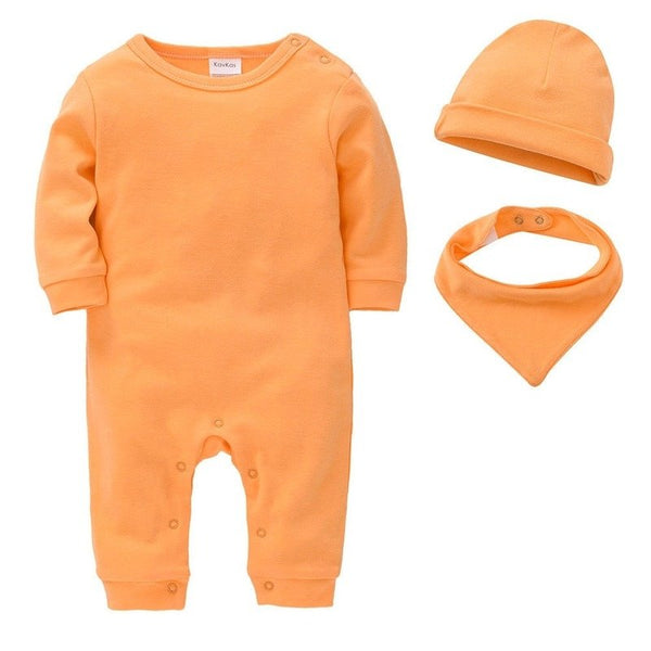 3-Piece Baby Long Sleeve Matching Jumpsuit Set (6 Colors)