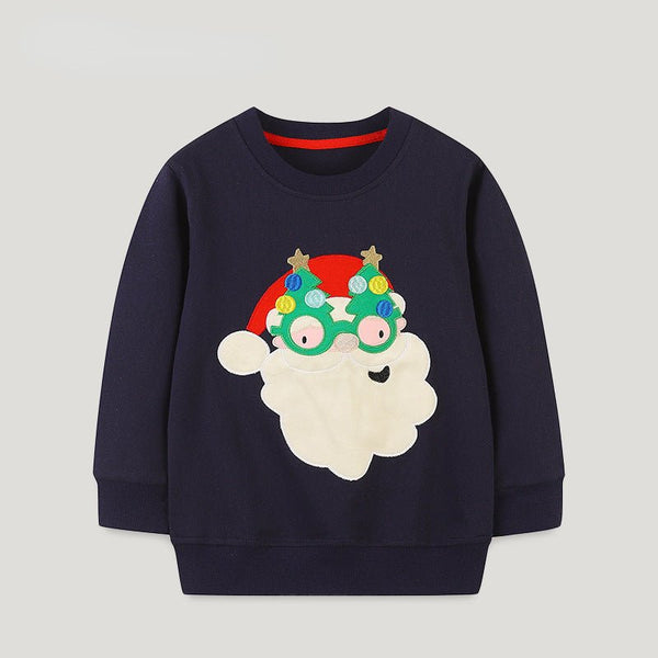 Toddler/Kid's Santa Design Christmas Cotton Sweatshirt