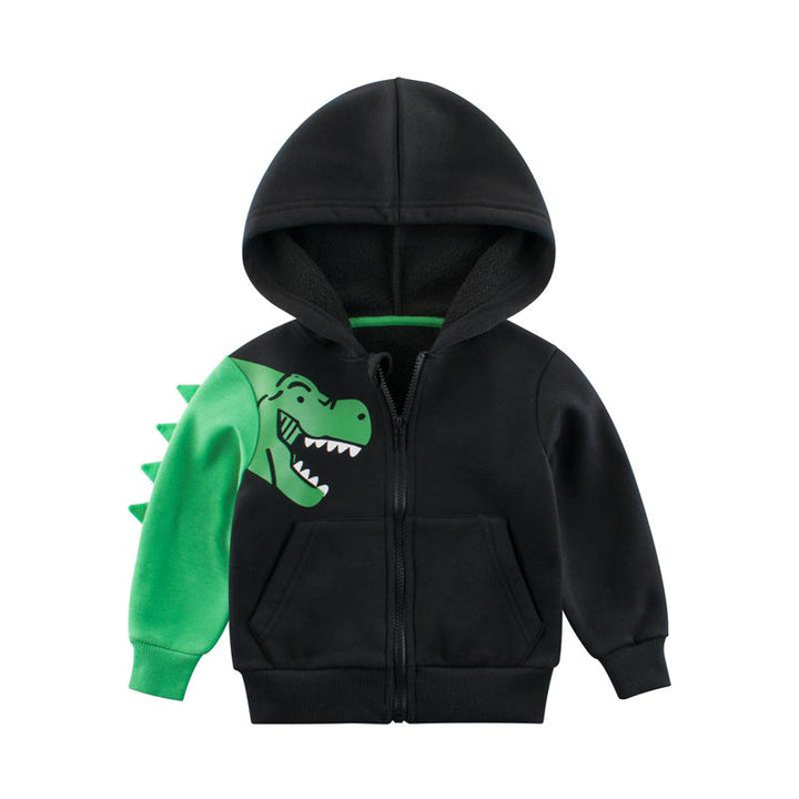 3D Cartoon Dinosaur Pattern Coat for Boys - Kidsyard Greenland