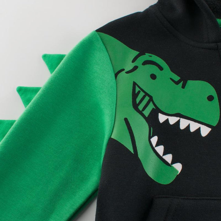3D Cartoon Dinosaur Pattern Coat for Boys - Kidsyard Greenland