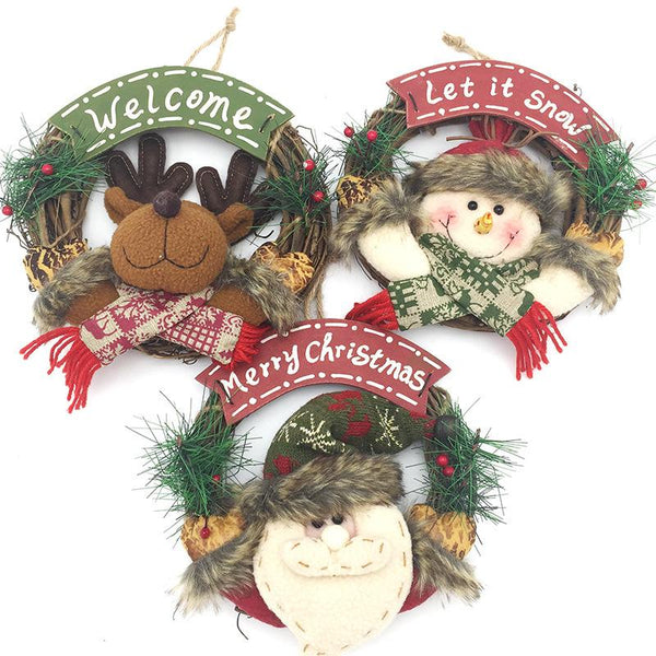 Christmas Wreath Garland Front Door Ornament for Christmas Party Decor