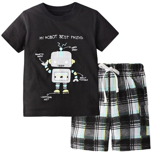 Premium Toddler/Kid Boy's 2-Piece Set with Robot Print