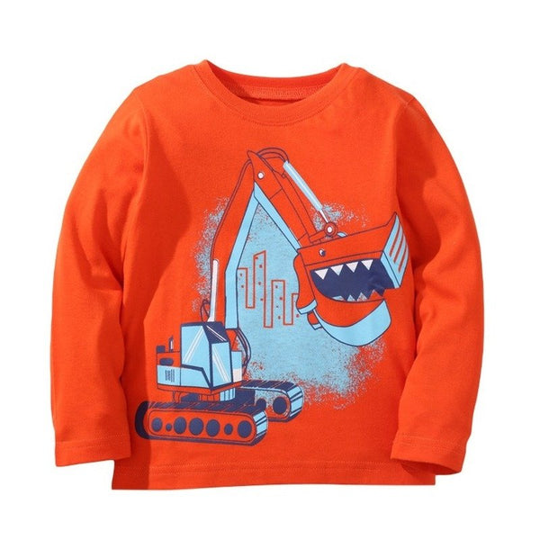 Orange Truck Print T-shirt for Toddler Boys