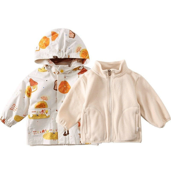 Toddler/Kid Fleece Zip-Up Jacket + Windbreaker Jacket Set