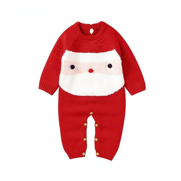 Baby's Long-Sleeve Baby Santa Jumpsuit