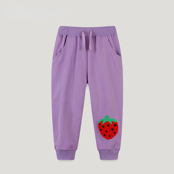 Toddler/Kid Girl Soft Strawberry Patch Purple Casual Pants