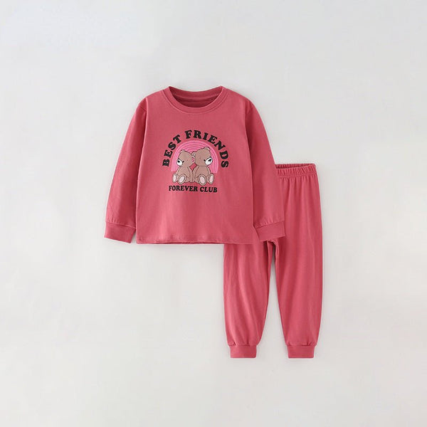 Toddler/Kid Girl "Best Friends Club" Pink Casual Set