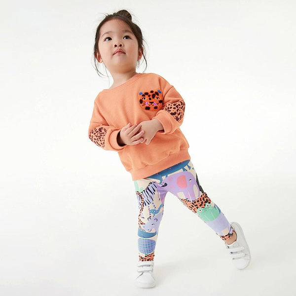 Toddler/Kid Girl's Cartoon Tiger Sweatshirt with Legging Set