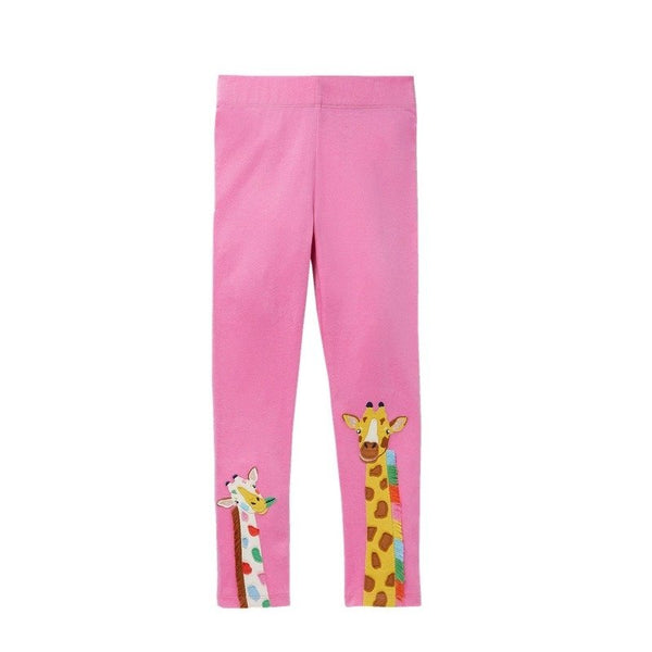 Pink Giraffe Pattern Leggings for Toddler and Kid Girls