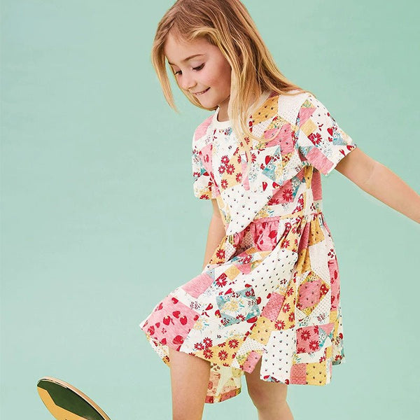 Toddler/Kid Girl's Short Sleeve Floral Dress