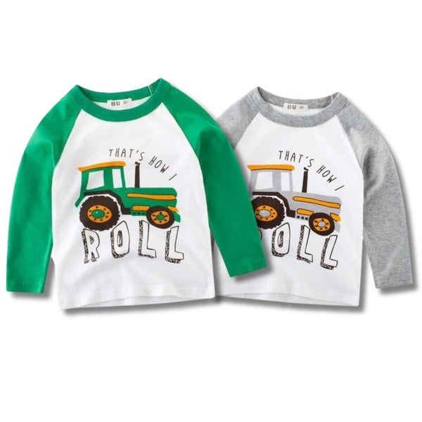Toddler/Kid "That's How I Roll" Truck Print Long Sleeve Shirt (2 colors)