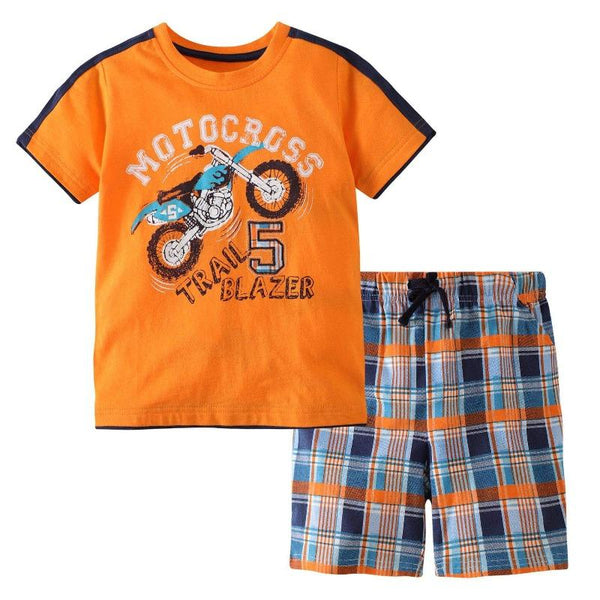 Toddler/Kid Boy's 2-Piece Set with Motorcycle Print