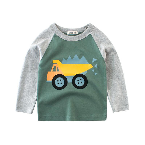 Toddler/Kid Boy Cartoon Truck Print Long Sleeve Shirt