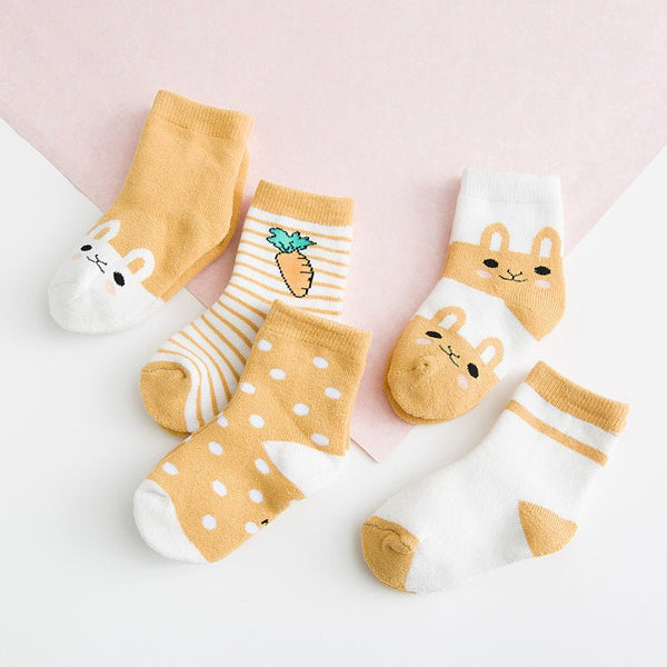 5-Pack Animal Patterns Casual Socks (8 Designs)