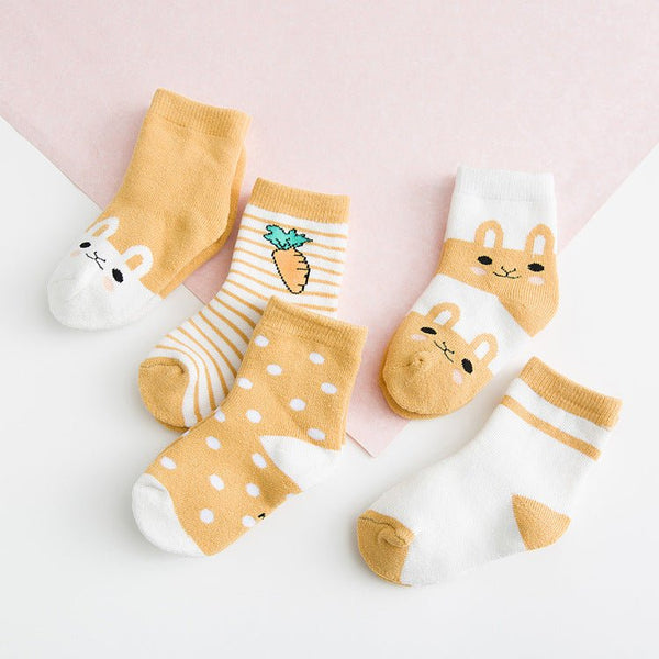 5 Pairs Animal Patterns Casual Socks (8 Designs)