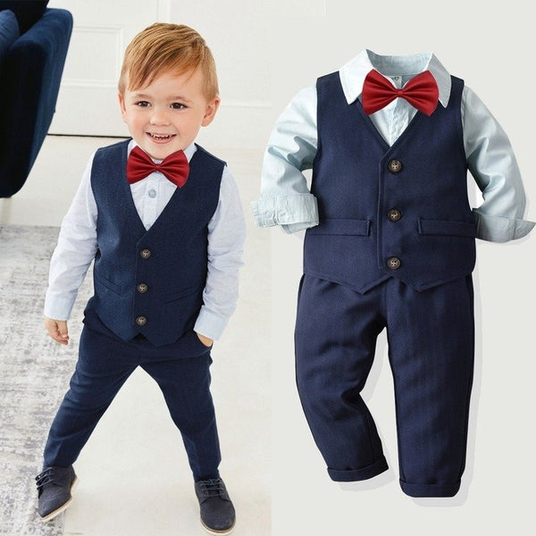 Boy's Classic 4-Piece Navy Gentleman Suit (3 colors)