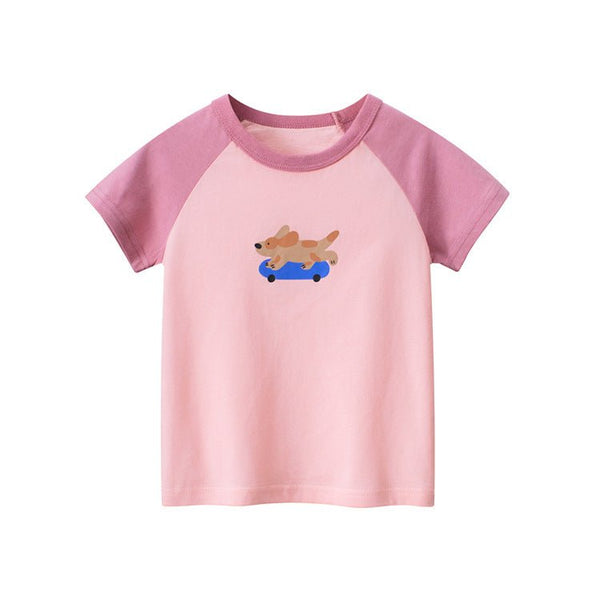 Toddler/Kid Puppy on Skateboard Casual T-shirt