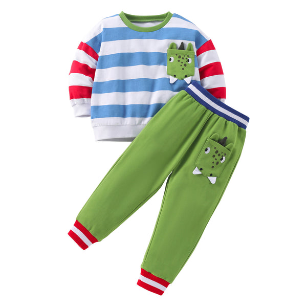 Toddler/Kid Boy's Cartoon Design Sweatshirt with Pants Set