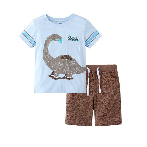 Toddler/Kid Boy Dinosaur/Monkey Print T-shirt and Shorts Set