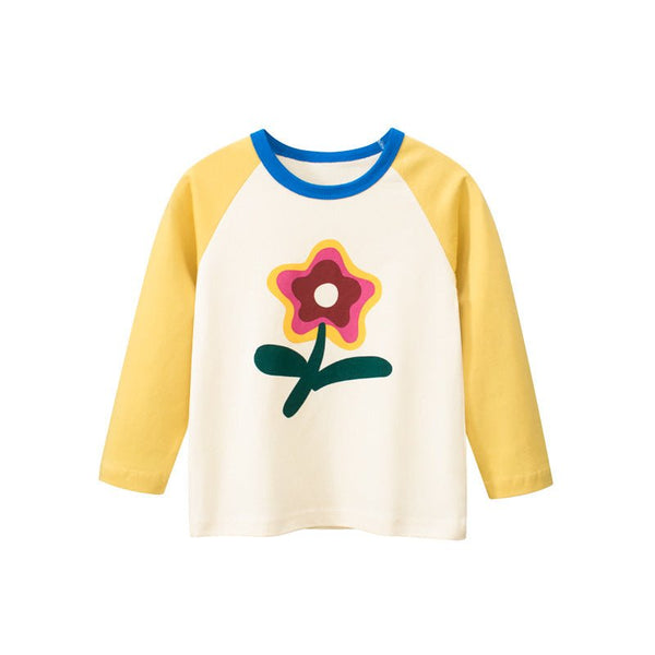 Toddler/Kid Girl's Floral Print Design Long Sleeve T-shirt